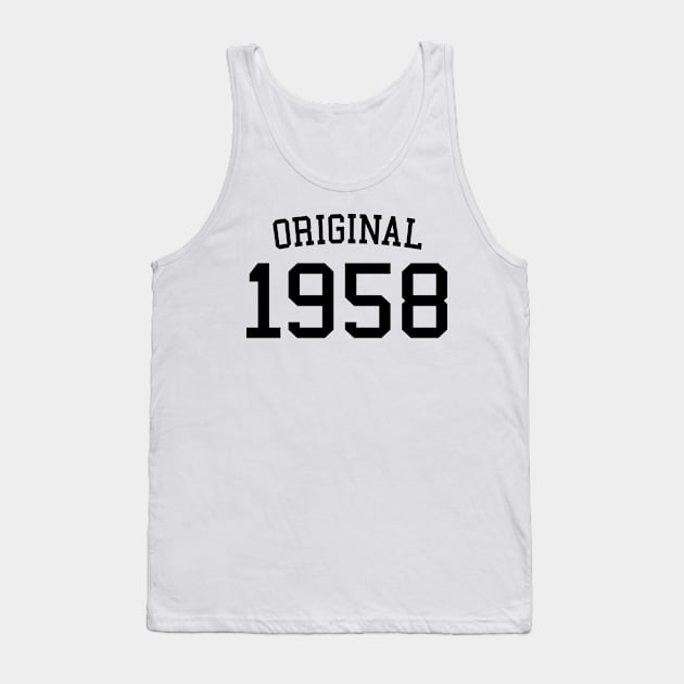 Original 1958 - Cool 64 Years Old, 64th Birthday Gift For Men & Women Tank Top by Art Like Wow Designs